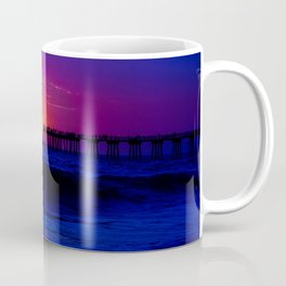 Wicked Purple Blue Pier Beach Sunset Coffee Mug