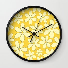 Yellow flowers Wall Clock | Yellowpattern, Jasmin, Flowers, Yellow, Champanie, New, Graphicdesign, Flowerpattern, Cool, Pattern 
