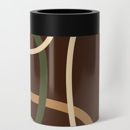 Abstract brown mid century shapes Can Cooler