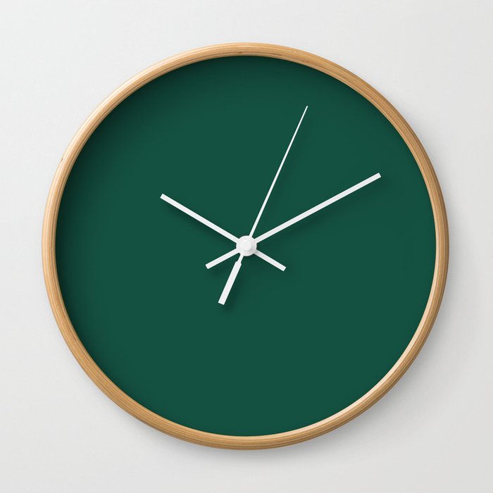 Solid Jewel Tone Green Color Wall Clock