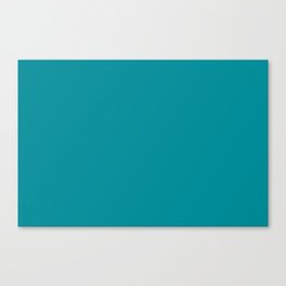 Dark Teal Solid Color Pairs Pantone Lake Blue 17-4928 TCX Shades of Blue-green Hues Canvas Print