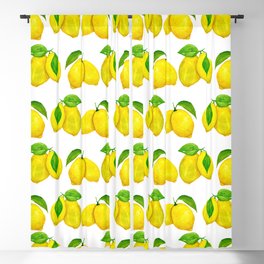 Lemons pattern in yellow and green leaves Blackout Curtain