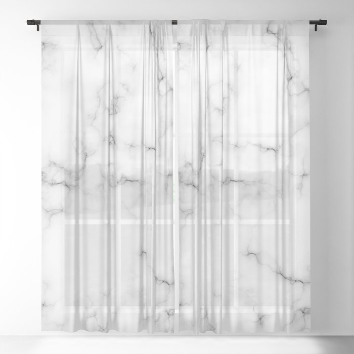 White Marble Sheer Curtain