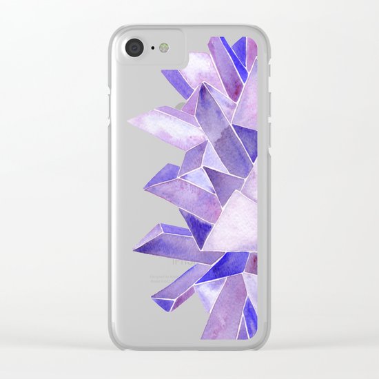 Amethyst Watercolor Clear iPhone Case