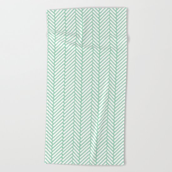 Herringbone Mint Beach Towel