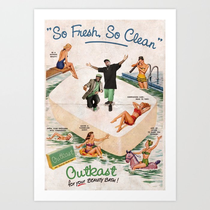 So fresh so clean Kunstdrucke | Graphic-design, Vintage, Retro, Ad, 50s
