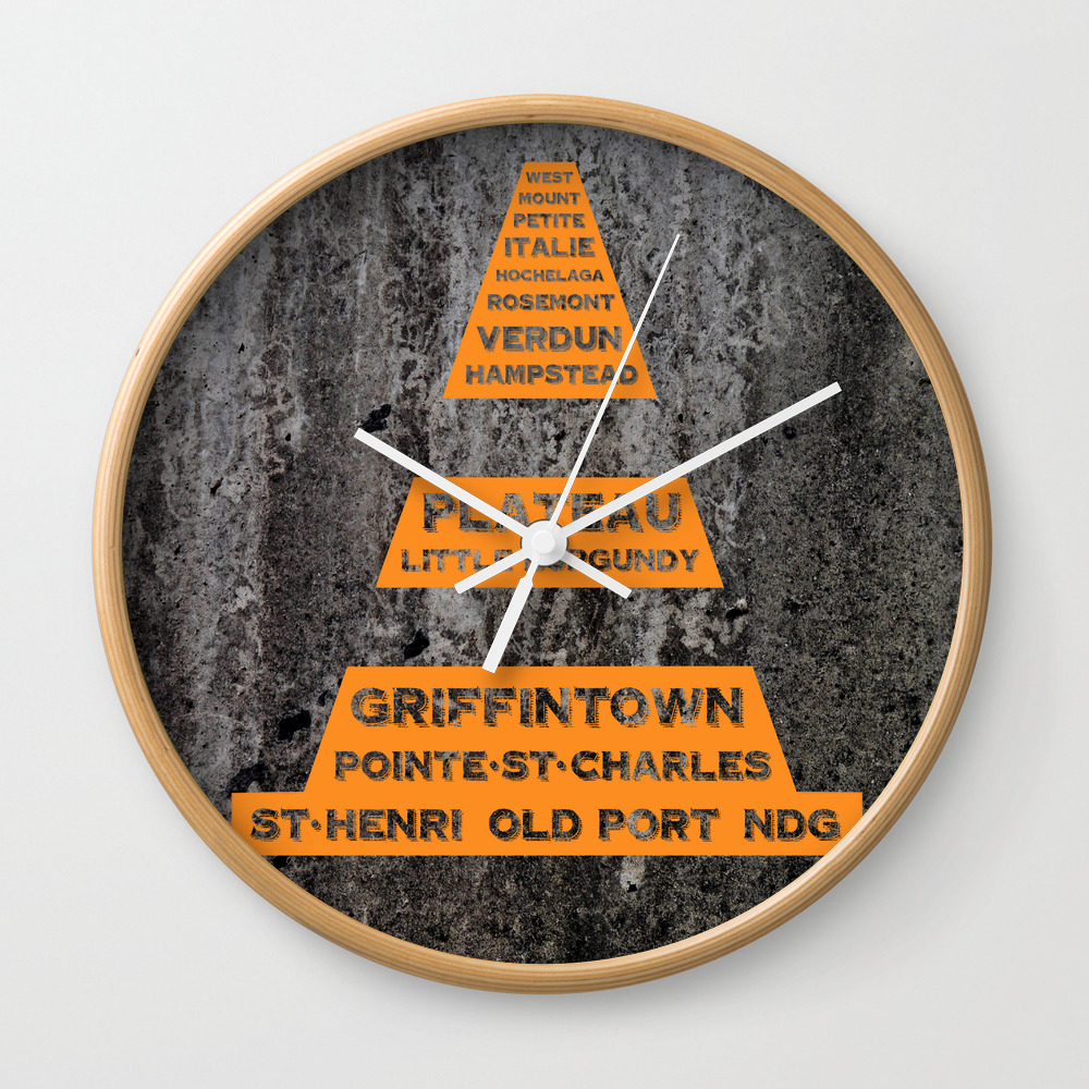 Montreal Traffic Cone Wall Clock By Barraimages Society6