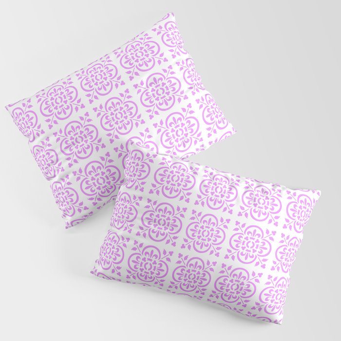 Art Deco Style Repeat Pattern Lilac Pink Pillow Sham