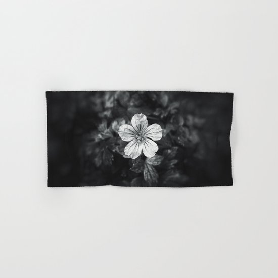 Minimalistic black and white flower petal Hand & Bath Towel