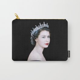 Queen Elizabeth II Blue Satin Carry-All Pouch