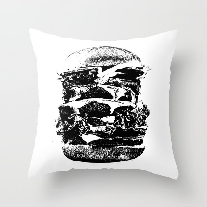 Mega Burger Throw Pillow