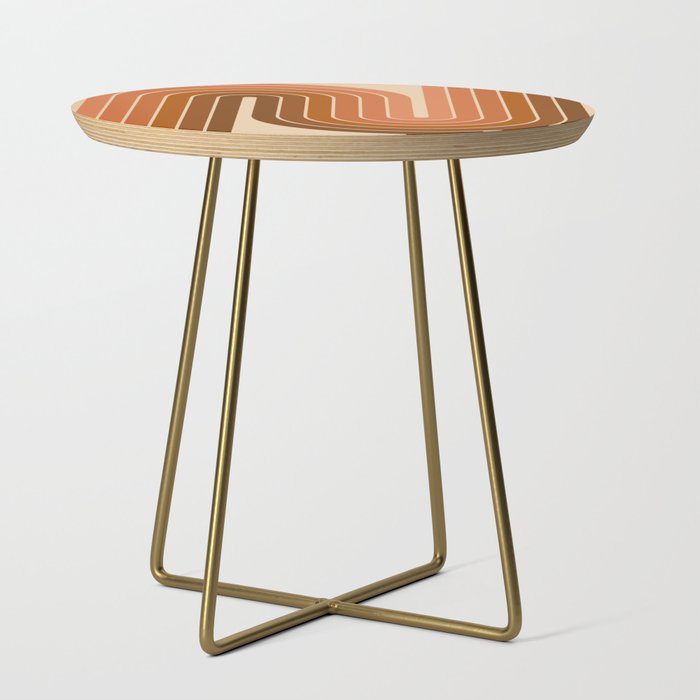 Retro Geometric Design 756 Brown and Orange Side Table