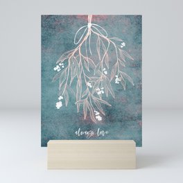 Mistletoe | Always Love | X-Mas | Light Teal & Rosé Mini Art Print