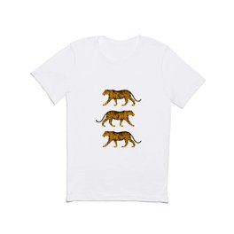 Tigers (Dark Green and Marigold) T Shirt | Green, Illucalliart, Animal, Tigers, Feline, Big Cats, Pattern, Cats, Drawing, Marigold 