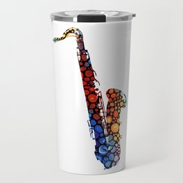 Colorful Saxophone Art Sax Music Travel Mug