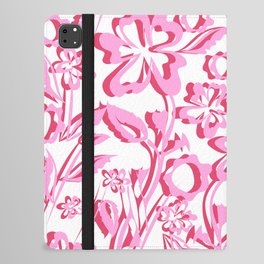 Arol - Floral Minimalsitic Colorful Flower Art Design Pattern in Pink iPad Folio Case