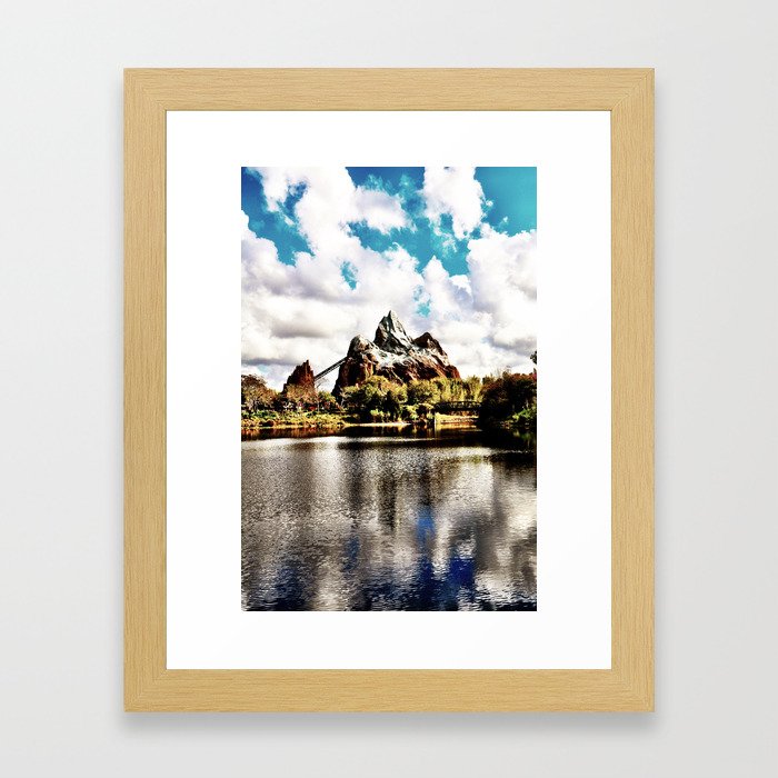 Lakeside Everest Framed Art Print
