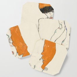 Vulgar Naked Woman by Egon Schiele Coaster