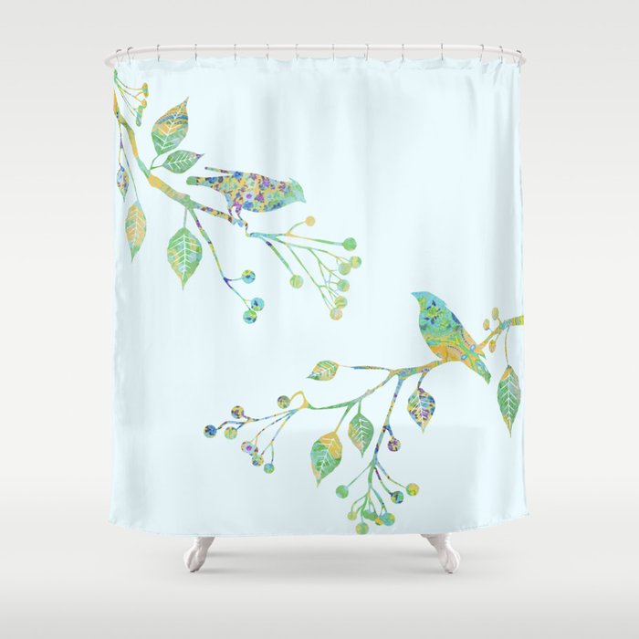 Green Yellow Blue Shower Curtain, Yellow Blue And Green Shower Curtain