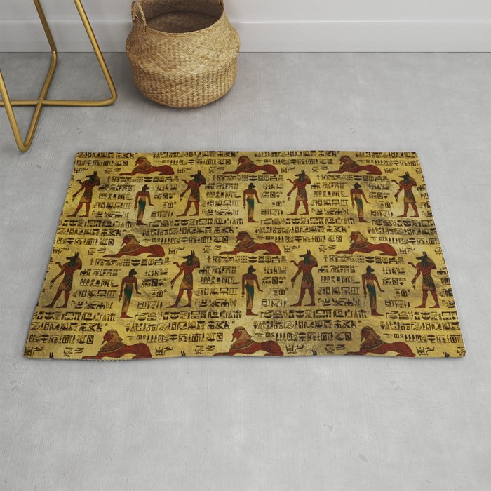 Egyptian Decorative Hieroglyphics Pattern Rug By K9printart Society6