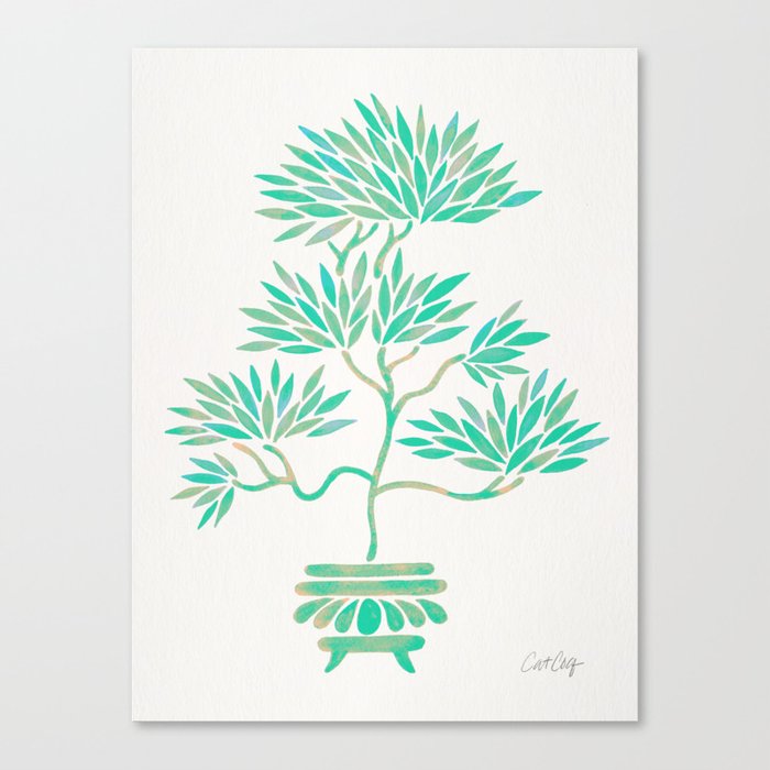 Bonsai Tree Mint Palette Canvas Print By Catcoq Society6