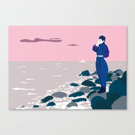 Woman by the sea Canvas Print