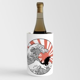 Godzilla Rising Sun The Great Wave  Wine Chiller