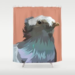 Teen Pigeon - look at the fringe! Shower Curtain