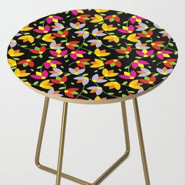 Vintage multicolored flower pattern isolated on dark background! Side Table