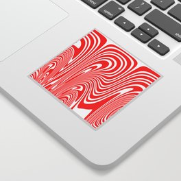 Groovy Psychedelic Swirly Trippy Funky Candy Cane Abstract Digital Art Sticker