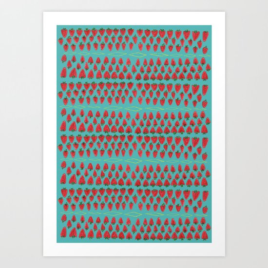 Field of Strawberries Art Print