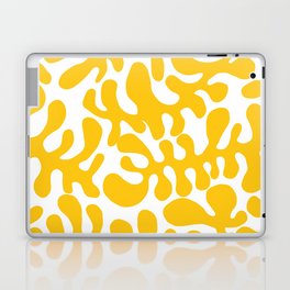 Yellow Matisse cut outs seaweed pattern on white background Laptop Skin