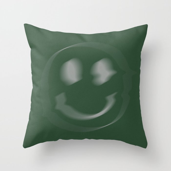 Glitch - Green Throw Pillow