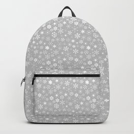 Silver & White Christmas Snowflakes Backpack