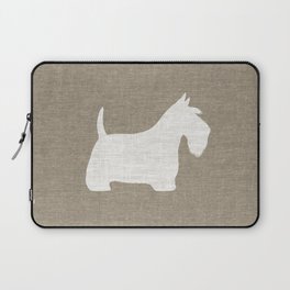White Scottish Terrier Silhouette Laptop Sleeve
