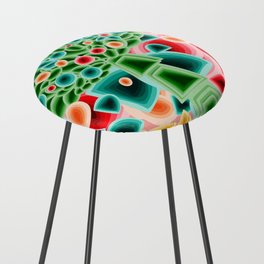 Still Nature With Abstract Geometric Flowers Counter Stool
