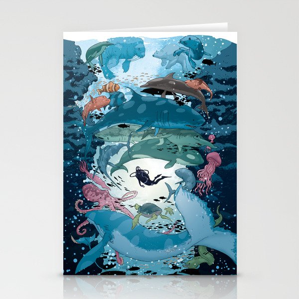 Aquatic Life Stationery Cards