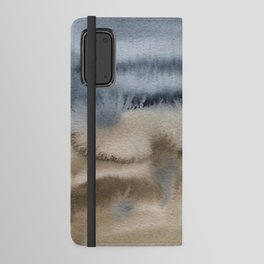 Blue and Brown Watercolor Abstract Android Wallet Case