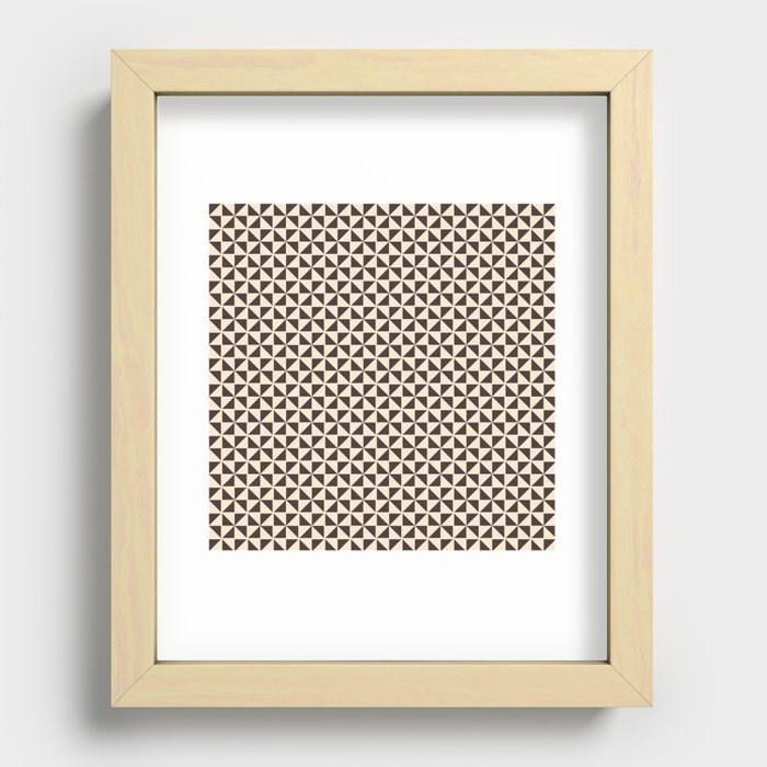 Mid century triangles retro pattern 1 Recessed Framed Print