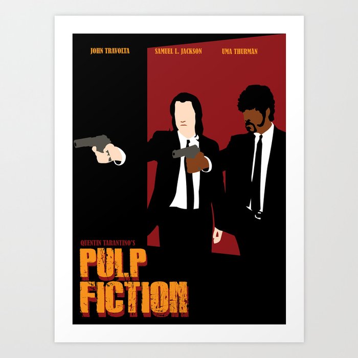 Pulp Fiction Gestalt Poster Art Print by QIQI DRAWS