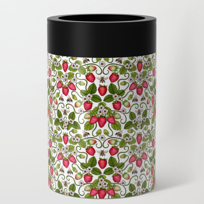 Strawberries & Honey Bees - Spring/Summer Pattern Can Cooler