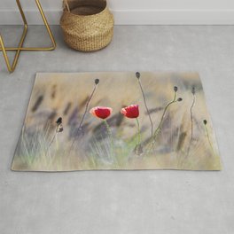 Red Lovely Romace Couple Floral Love - 095 Rug