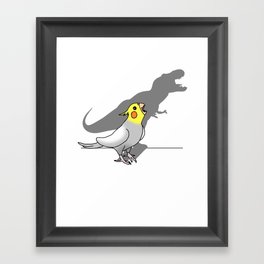 T-rex shadow - cockatiel Framed Art Print