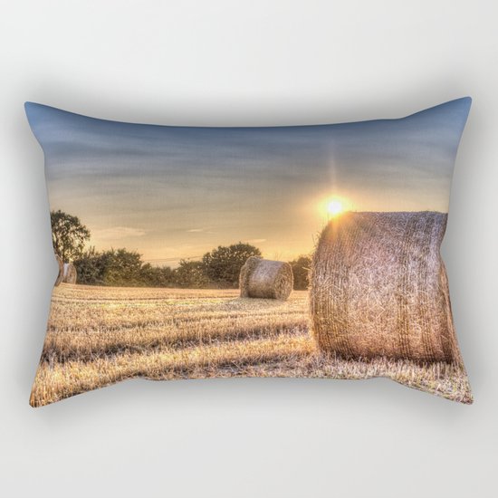 Summer Evening Farm Rectangular Pillow