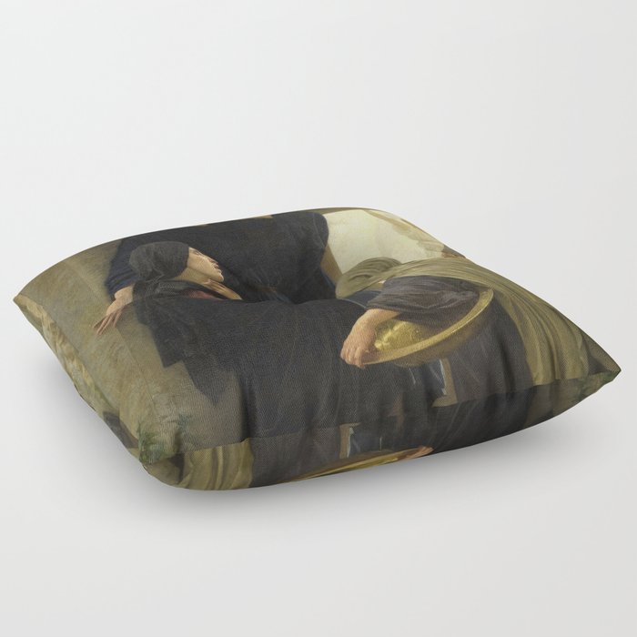 The Holy Women at the Tomb of Christ by William-Adolphe Bouguereau Floor Pillow