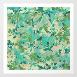 Turquoise Floral  Art Print