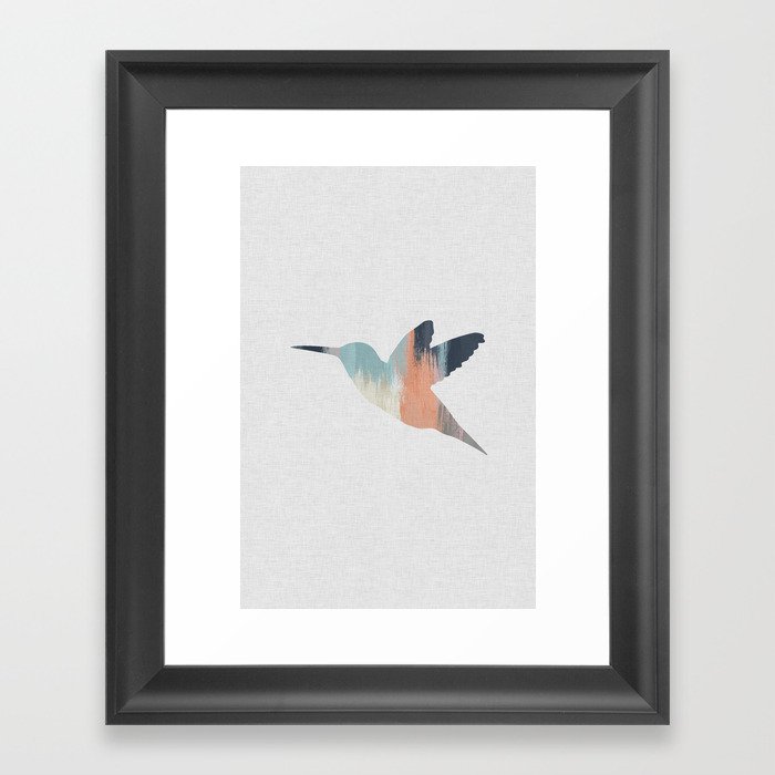 Pastel Hummingbird Framed Art Print