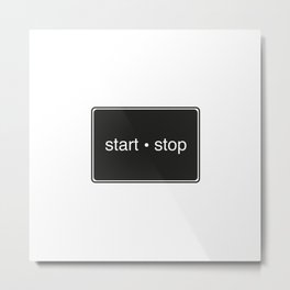 Start Stop turntables button. Real Djs gift Metal Print