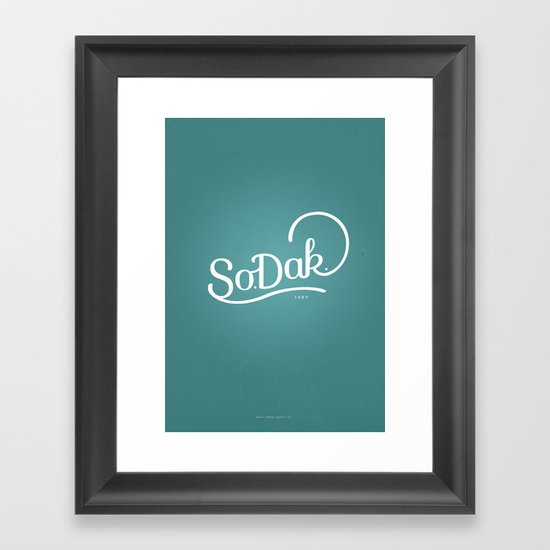 So. Dak. Blue Framed Art Print