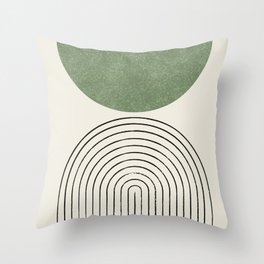 Arch balance green Throw Pillow
